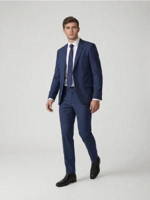 Reserved - Garniturowe spodnie slim fit - granatowy