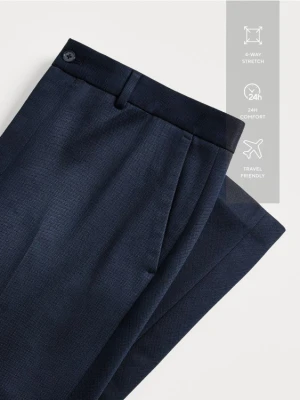 Reserved - Garniturowe spodnie slim fit - granatowy