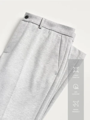 Reserved - Garniturowe spodnie slim fit - jasnoszary