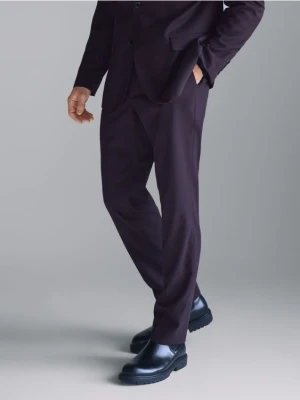 Reserved - Garniturowe spodnie slim fit - mahoniowy