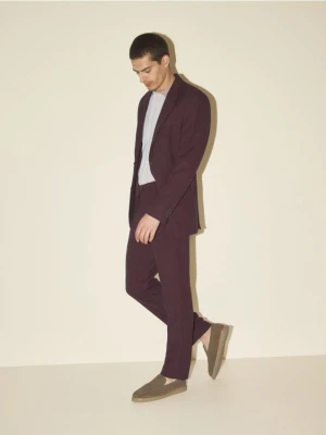 Reserved - Garniturowe spodnie slim fit - mahoniowy