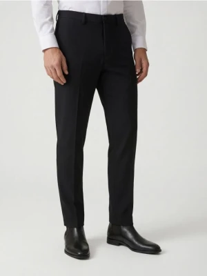 Reserved - Garniturowe spodnie w kant - czarny