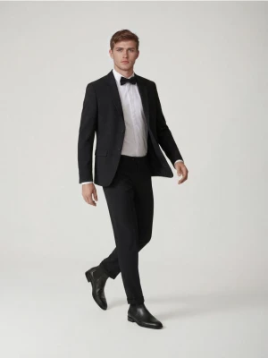 Reserved - Garniturowe spodnie w kant - czarny