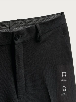 Reserved - Garniturowe spodnie w kant - czarny