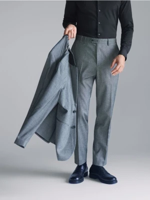 Reserved - Garniturowe spodnie w kant - szary