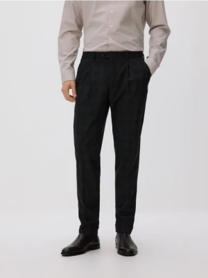 Reserved - Garniturowe spodnie w kratę - czarny