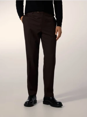 Reserved - Garniturowe spodnie z wełną - brązowy