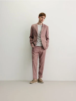 Reserved - Garniturowe spodnie z wiskozą - jasnofioletowy