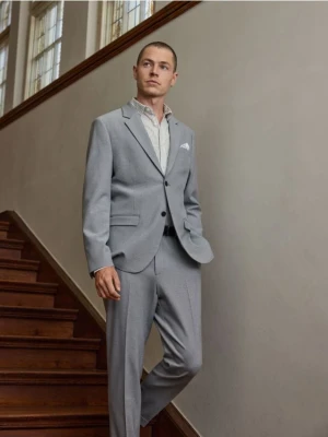 Reserved - Garniturowe spodnie z wiskozą - jasnoszary