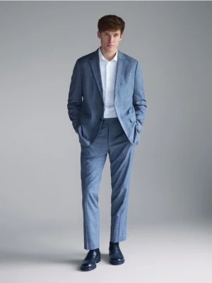 Reserved - Garniturowe spodnie z wiskozy - niebieski