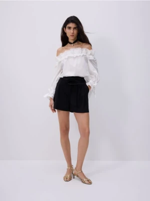 Reserved - Garniturowe szorty z wełną - czarny