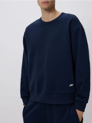 Reserved - Gładka bluza z bawełną - granatowy