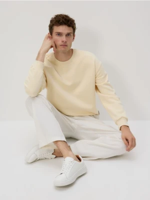 Reserved - Gładka bluza z bawełną - jasnożółty