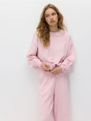 Zdjęcie produktu Reserved - Gładka bluza z bawełną - pastelowy róż