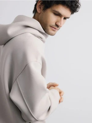 Reserved - Gładka bluza z kapturem - beżowy