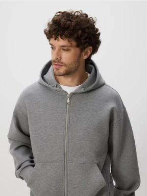 Reserved - Gładka bluza z kapturem - jasnoszary