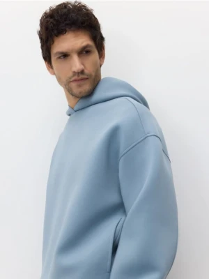 Reserved - Gładka bluza z kapturem - turkusowy