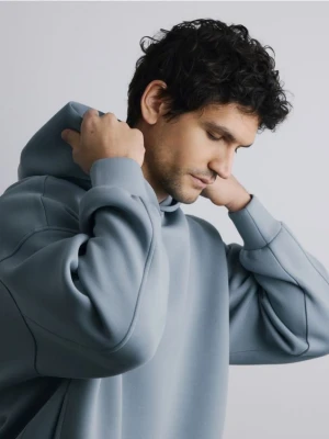 Reserved - Gładka bluza z kapturem - turkusowy