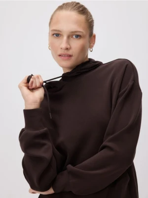 Zdjęcie produktu Reserved - Gładka bluza z modalem - ciemnobrązowy