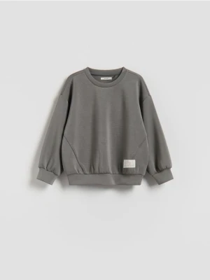 Reserved - Gładka bluza z modalem - ciemnoszary