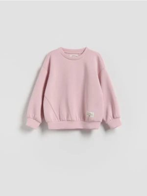 Reserved - Gładka bluza z modalem - pastelowy róż