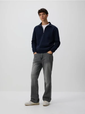 Reserved - Gładka bluza ze stójką - granatowy