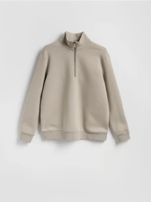 Reserved - Gładka bluza ze stójką - jasnoszary