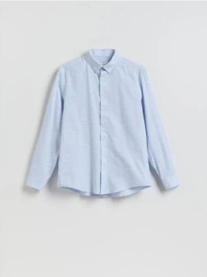 Reserved - Gładka koszula regular fit - jasnoniebieski