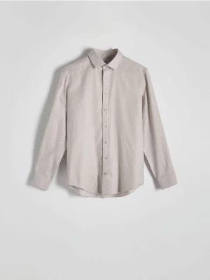 Reserved - Gładka koszula slim fit - beżowy