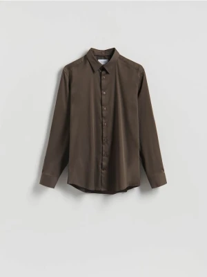 Reserved - Gładka koszula slim fit - brązowy