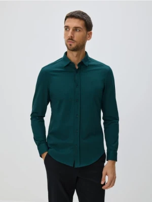 Reserved - Gładka koszula slim fit - ciemnozielony