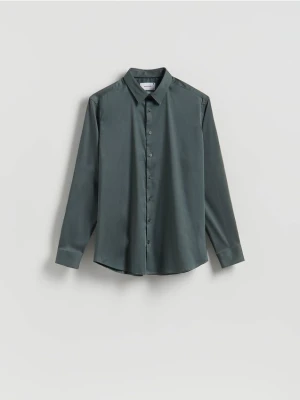 Reserved - Gładka koszula slim fit - zielony
