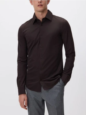 Reserved - Gładka koszula super slim fit - brązowy