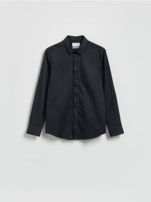 Reserved - Gładka koszula super slim fit - czarny