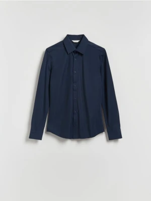 Reserved - Gładka koszula super slim fit - granatowy