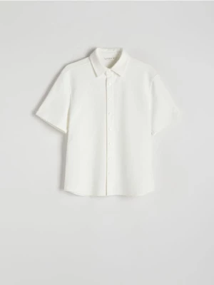 Reserved - Gładka koszula - złamana biel