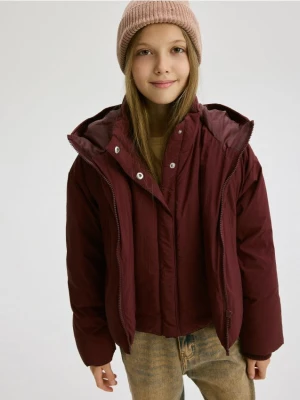 Zdjęcie produktu Reserved - Gładka kurtka z puchem - bordowy