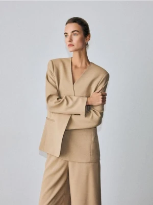 Reserved - Gładka marynarka - beżowy