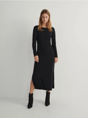 Reserved - Gładka sukienka - czarny
