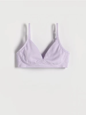 Reserved - Gładki biustonosz - lawendowy