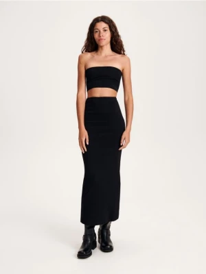 Zdjęcie produktu Reserved - Gładki crop top - czarny