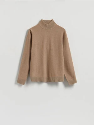 Reserved - Gładki golf z dzianiny - brązowy