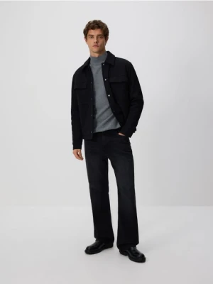 Reserved - Gładki golf z dzianiny - ciemnoszary