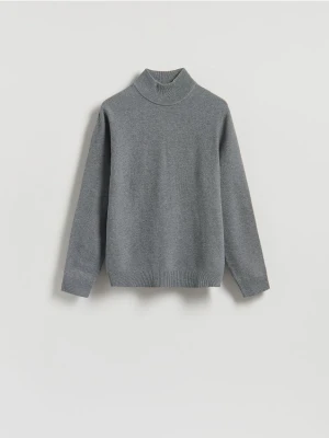 Reserved - Gładki golf z dzianiny - ciemnoszary