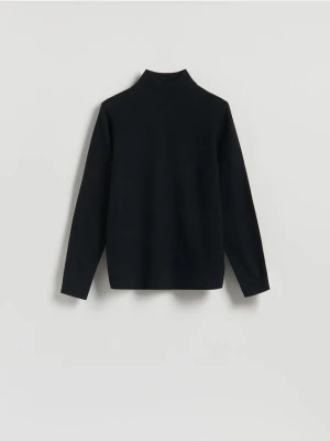 Reserved - Gładki golf z dzianiny - czarny