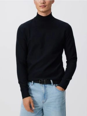 Reserved - Gładki golf z dzianiny - czarny