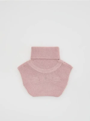 Reserved - Gładki golf z haftem - pastelowy róż