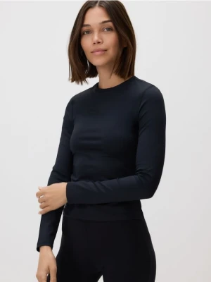 Reserved - Gładki longsleeve - czarny