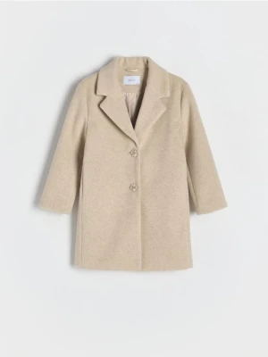Reserved - Gładki płaszcz - beżowy