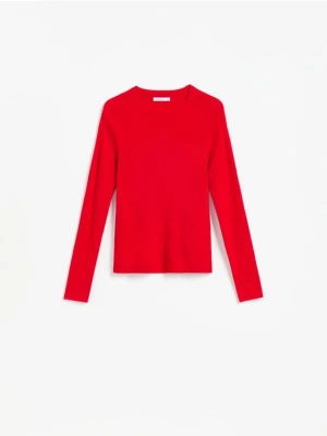 Reserved - Gładki sweter - czerwony